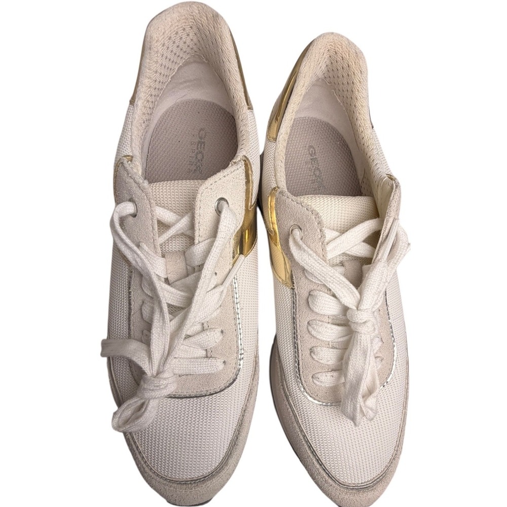 Geox D Doralea A Respira White Gold Comfort Walking Sneakers EU 40 US 10 - Picture 12 of 13
